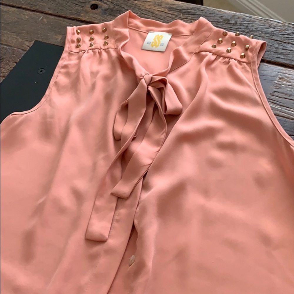 SS Stubbed Shoulder Peach Tank Top